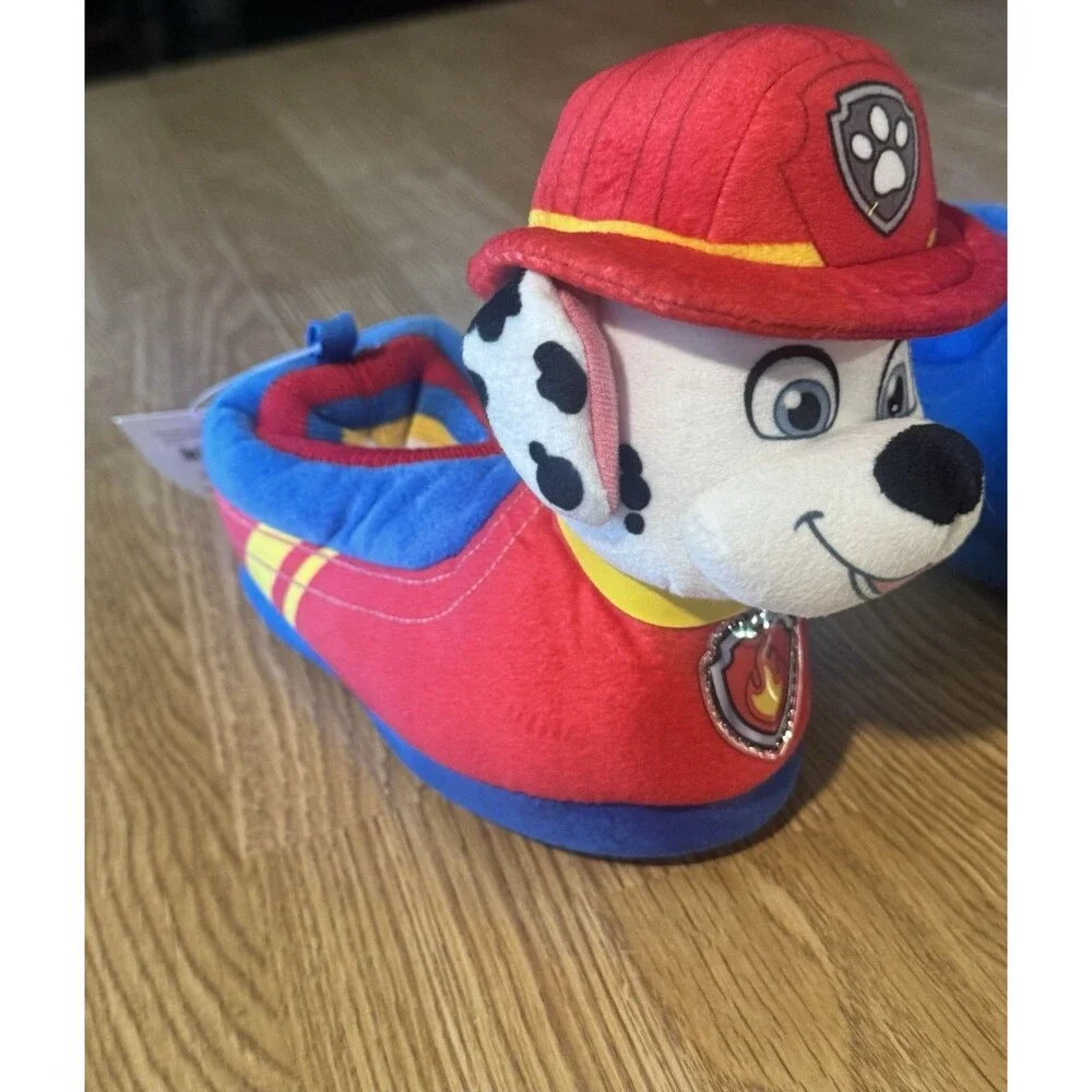 Nickelodeon Paw Patrol Boys Slippers Light Up Unused Chase Marshall 9/10